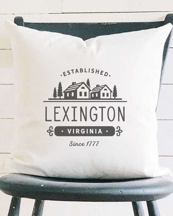 Simple Houses w/ City, State - Square Canvas Pillow