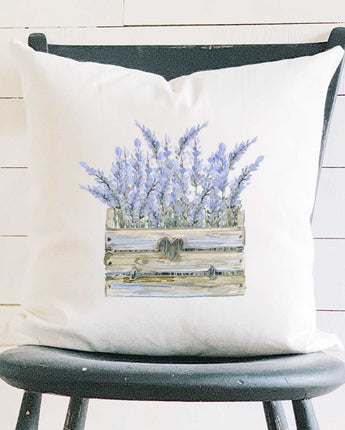Lavender Basket - Square Canvas Pillow