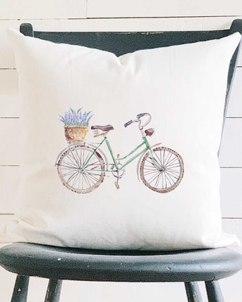 Lavender Bike - Square Canvas Pillow