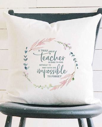 Teacher Wreath - Square Canvas Pillow