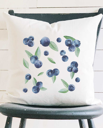 Blueberry Pattern - Square Canvas Pillow