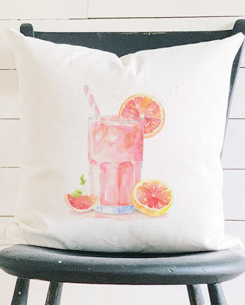 Grapefruit Drink - Summer Square Canvas Pillow