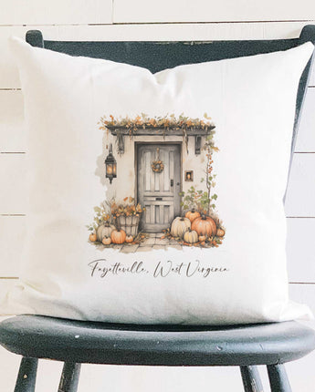 Front Door - Custom Halloween Square Canvas Pillow