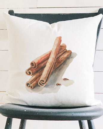 Cinnamon Sticks - Customizable Square Canvas Pillow