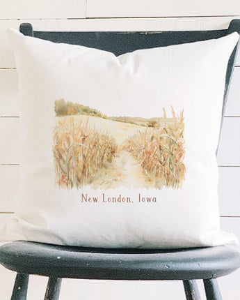 Fall Cornfield - Custom Square Canvas Pillow