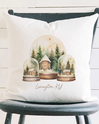 Holiday Snow Globes - Custom Square Canvas Pillow