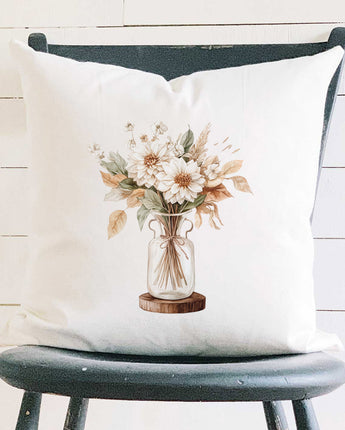 Harvest Florals - Fall Customizable Square Canvas Pillow