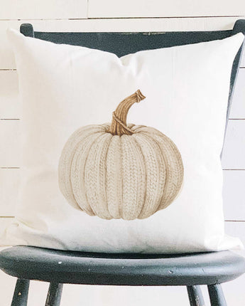 Knit Pumpkin - Customizable Square Canvas Pillow