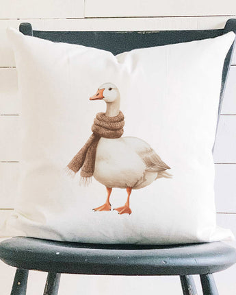 Cozy Duck - Customizable Square Canvas Pillow