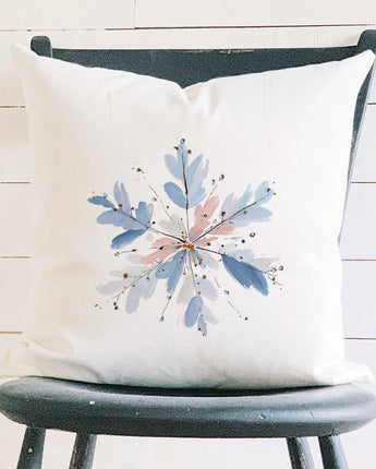 Painted Snowflake - Customizable Square Canvas Pillow