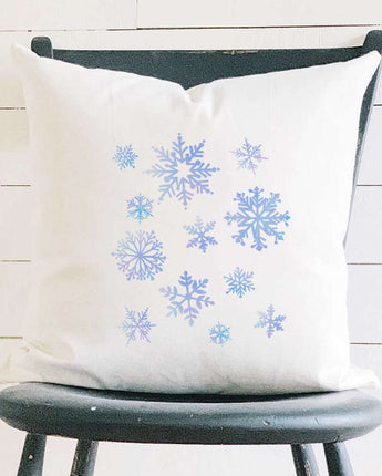 Snowflakes - Square Canvas Pillow