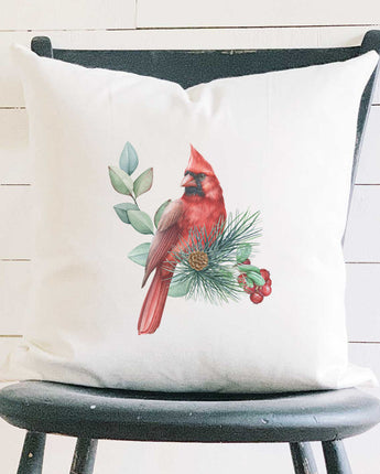 Cardinal (Fall Birds) - Square Canvas Pillow