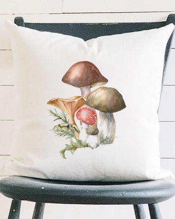 Forest Mushrooms - Customizable Square Canvas Pillow