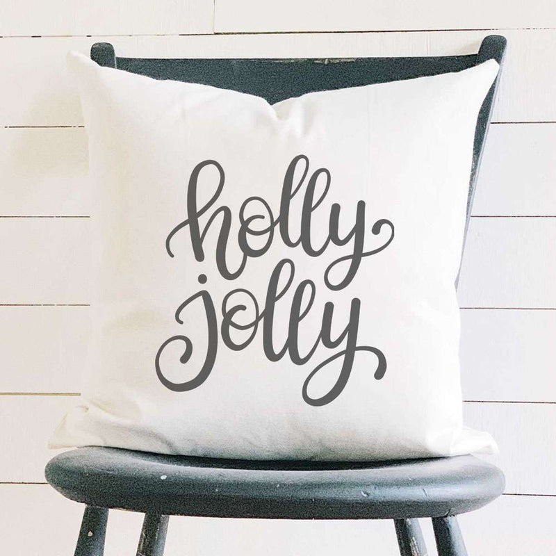 Holly Jolly - Square Canvas Pillow