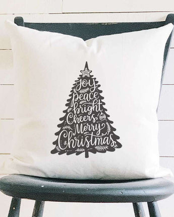 Joy Christmas Tree - Square Canvas Pillow