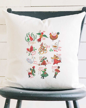 12 Days of Christmas - Square Canvas Pillow
