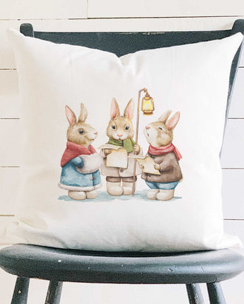 Fairytale Bunny Carolers - Square Canvas Pillow
