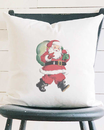 Vintage Santa with Gift Sack - Square Canvas Pillow