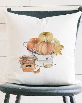 Chai Pumpkin Bowl - Square Canvas Pillow