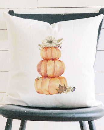 Pumpkin Stack - Square Canvas Pillow