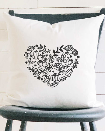 Fall Heart - Square Canvas Pillow