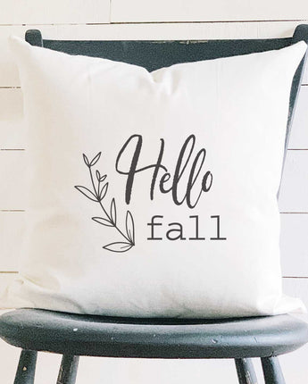 Hello Fall (sprig) - Square Canvas Pillow