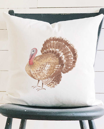 Watercolor Turkey - Square Canvas Pillow