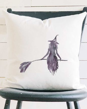 Witch Silhouette - Square Canvas Pillow