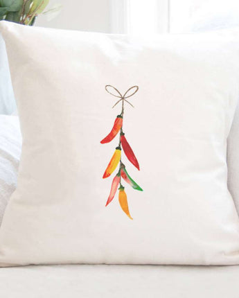 String of Peppers - Square Canvas Pillow