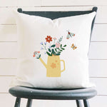Spring Watering Can - Square Canvas Pillow