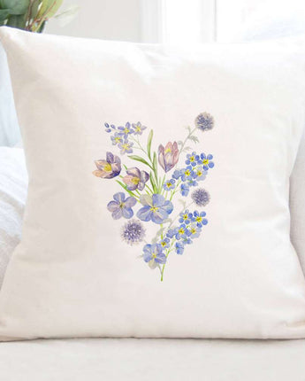 Purple Spring Bouquet - Square Canvas Pillow