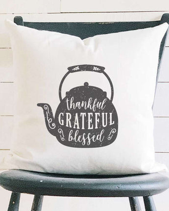 Thankful Teapot - Square Canvas Pillow