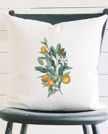 Tangerine Branch - Square Canvas Pillow