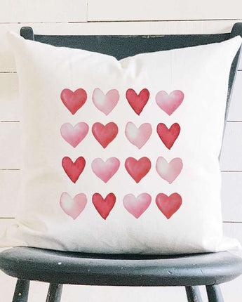 Rows of Hearts - Square Canvas Pillow