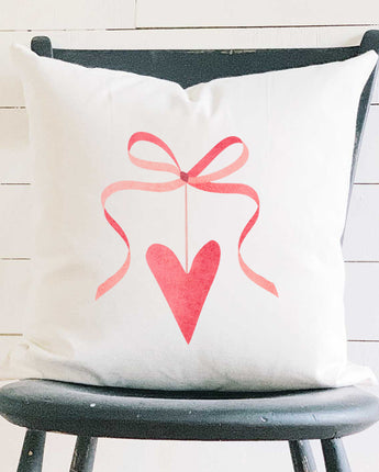 Ribbon Heart - Square Canvas Pillow