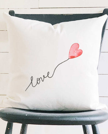 Love Heart Balloon - Square Canvas Pillow
