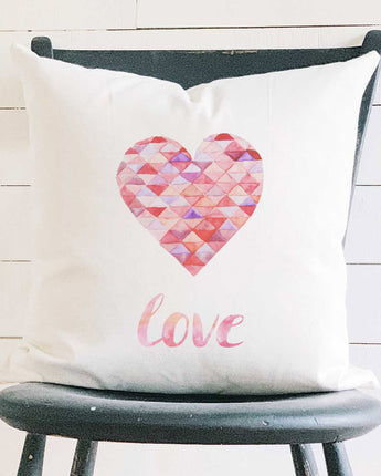 Triangle Heart Love - Square Canvas Pillow