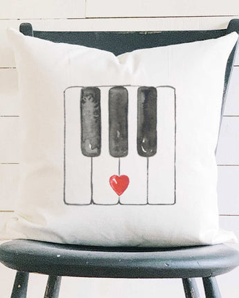 Valentine's Piano Keys - Square Canvas Pillow