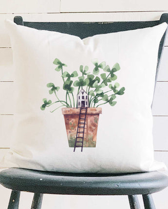 Clover Fairy House - Square Canvas Pillow