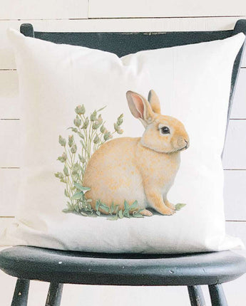 Rabbit in Grass - Square Canvas Pillow