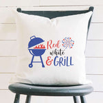 Red White and Grill - Square Canvas Pillow