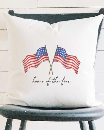 Home of the Free Flags - Square Canvas Pillow