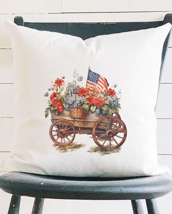 Vintage Carriage Planter - Square Canvas Pillow