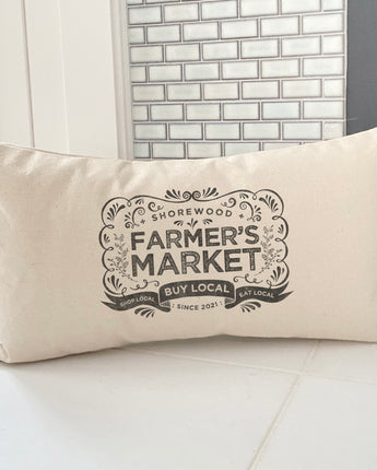 Vintage Farmers Market w/ City Estd - Rectangular Canvas Pillow