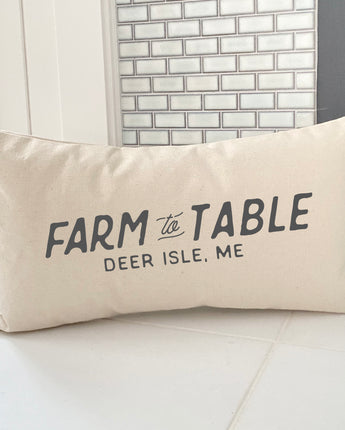 Farm to Table w/ City, State - Rectangular Canvas Pillow