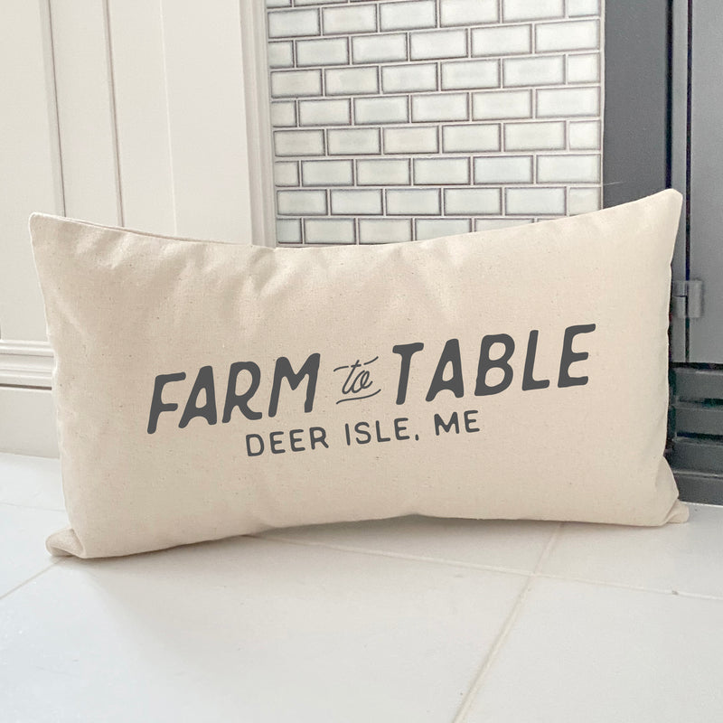 Farm to Table w/ City, State - Rectangular Canvas Pillow