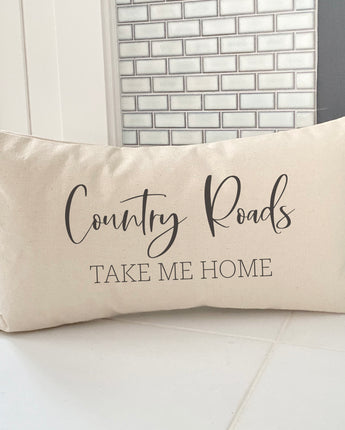 Country Roads Take Me Home - Rectangular Canvas Pillow