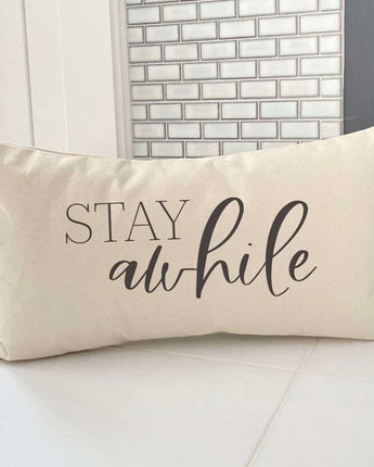 Stay Awhile - Rectangular Canvas Pillow