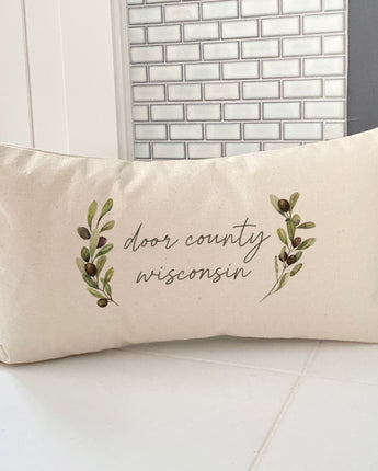 Olive Frond - Custom Rectangular Canvas Pillow