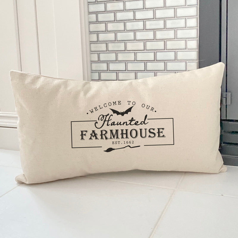 Haunted Farmhouse - Rectangular Canvas Pillow